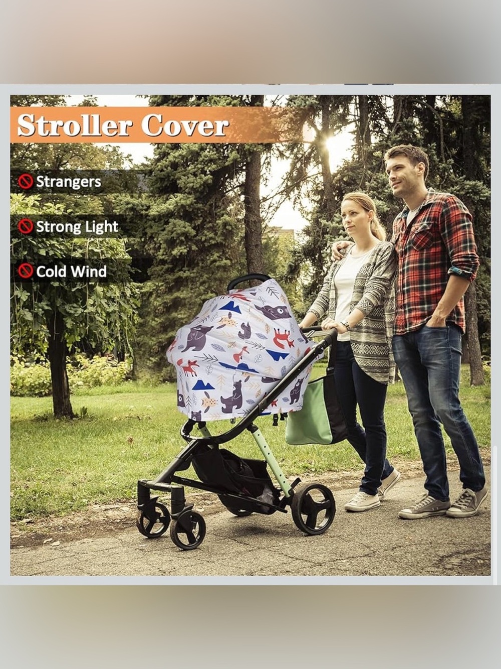 Woodland Friends Baby Car Seat Cover - Picture 6 of 10